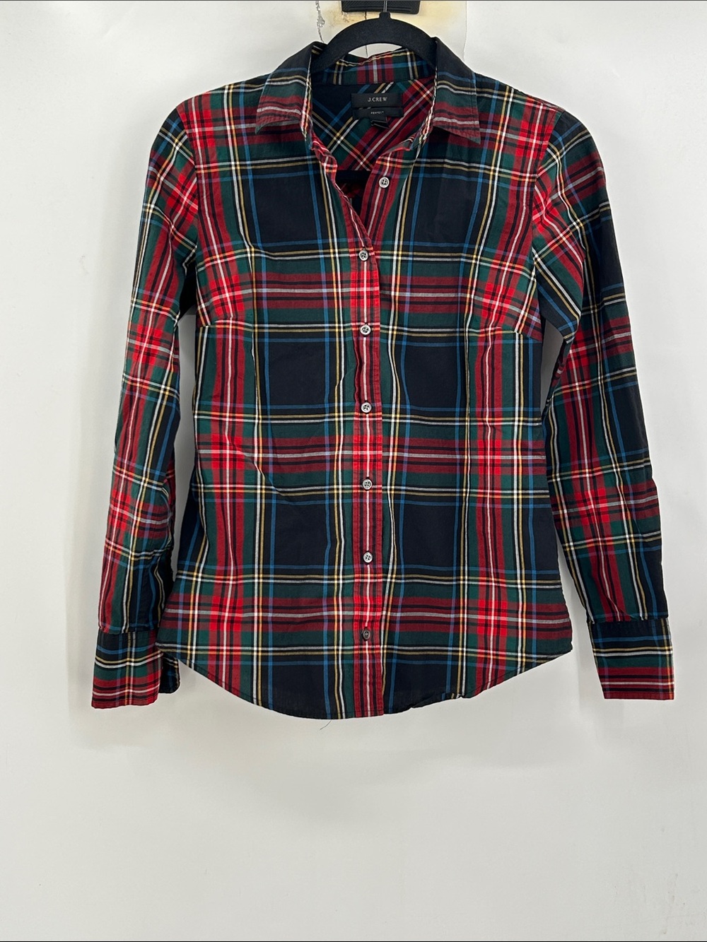 J. Crew Perfect Shirt in Stewart Plaid Size 0 - Picture 2 of 6